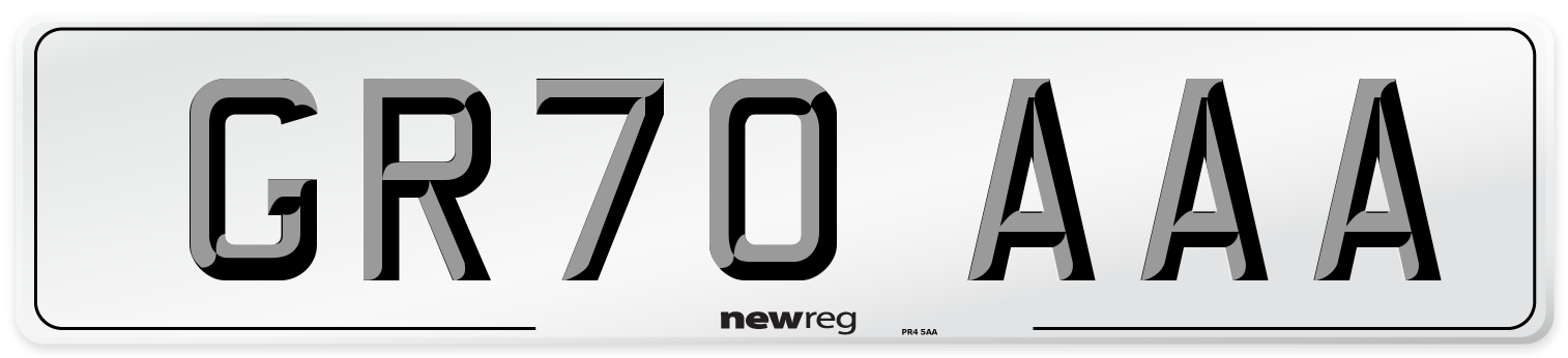 GR70 AAA Number Plate from New Reg